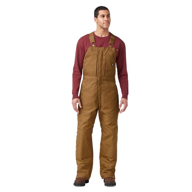 Dickies brown insulated duck bib overall